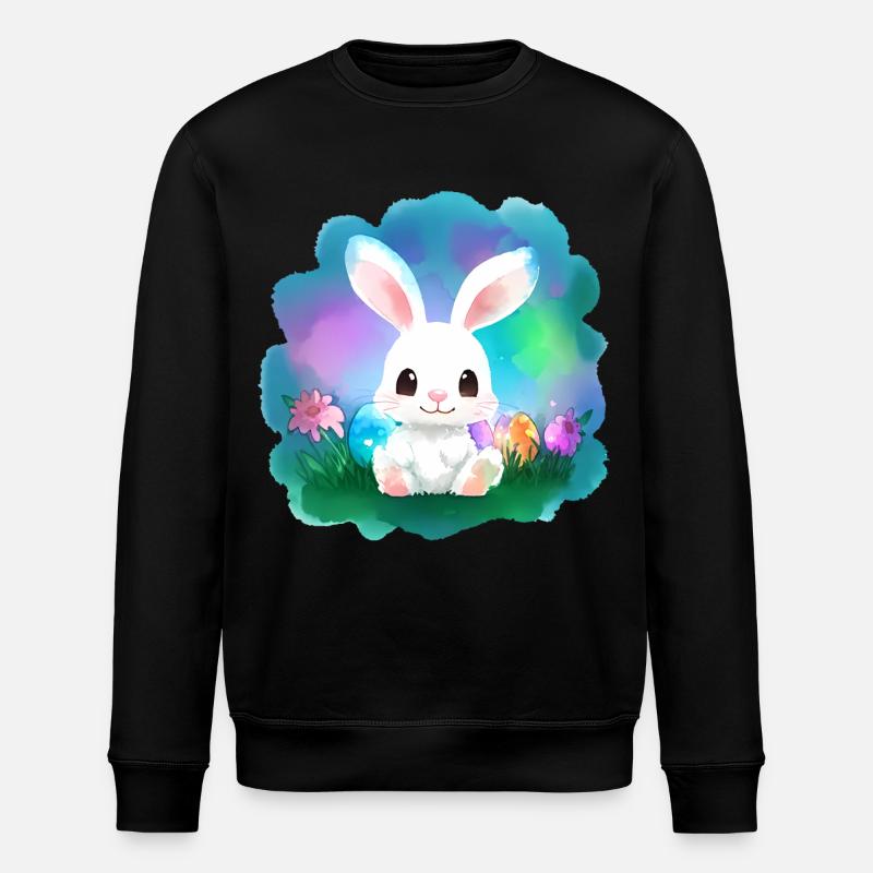 Easter Bunny Cute Kid - Stanley/Stella ROLLER Unisex Organic Sweatshirt - black