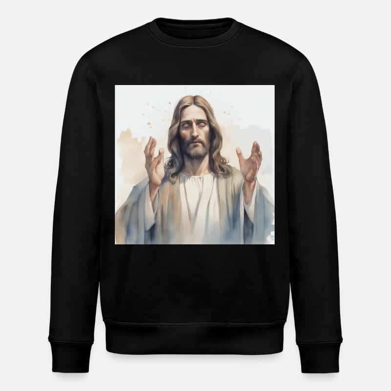Jesus God Messiah - Stanley/Stella ROLLER Unisex Organic Sweatshirt - black