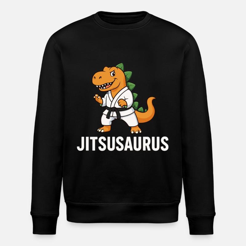 Jitsusaurus – BJJ Dino - Stanley/Stella Unisex Bio-Sweatshirt ROLLER - Schwarz