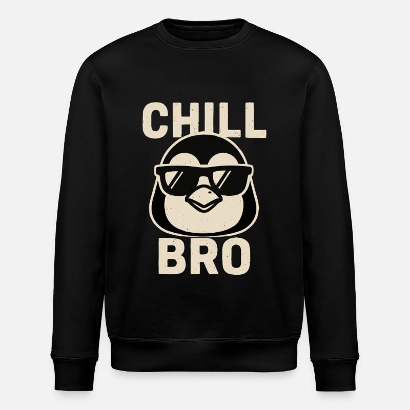 Chill Bro Pingouin - Sweat bio ROLLER Stanley/Stella Unisexe - noir