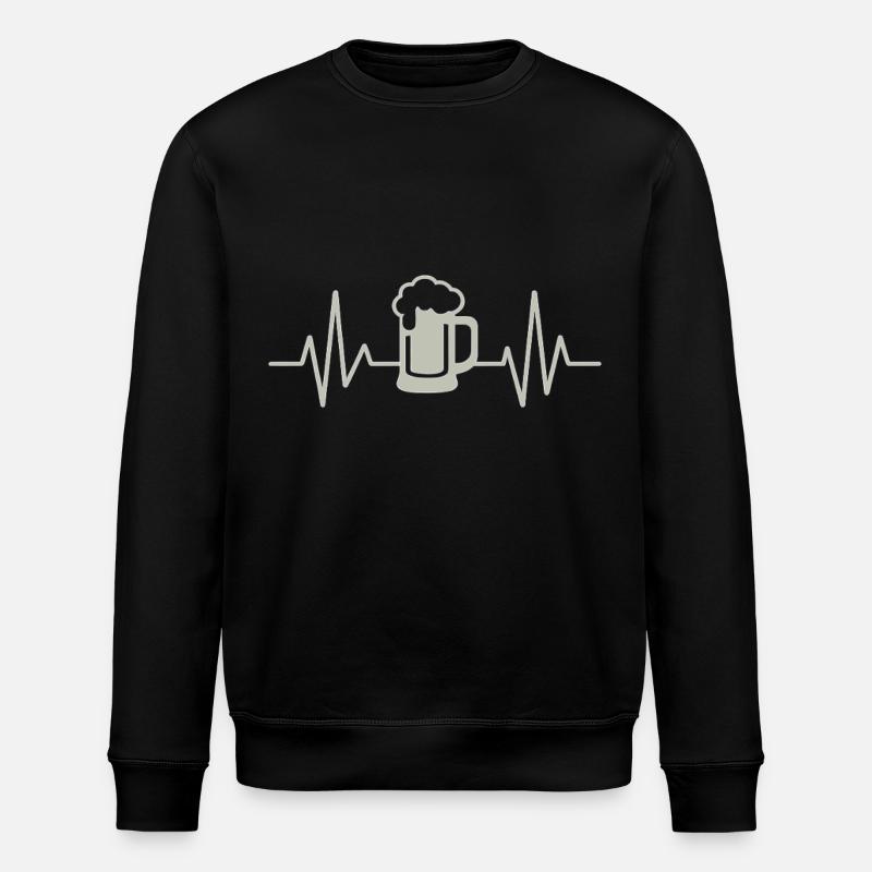 Chope de bière Heartbeat - Sweat bio ROLLER Stanley/Stella Unisexe - noir