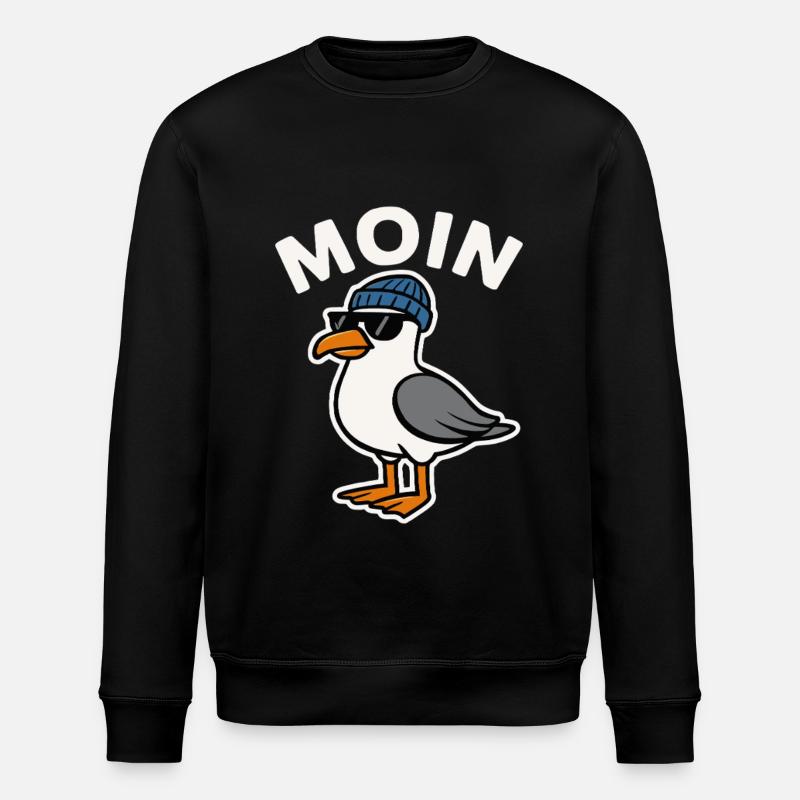 Moin Möwe - Stanley/Stella Unisex Bio-Sweatshirt ROLLER - Schwarz