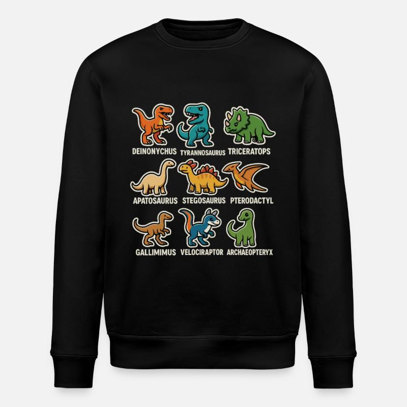 Dino Overview Dinosaurs - Stanley/Stella ROLLER Unisex Organic Sweatshirt - black