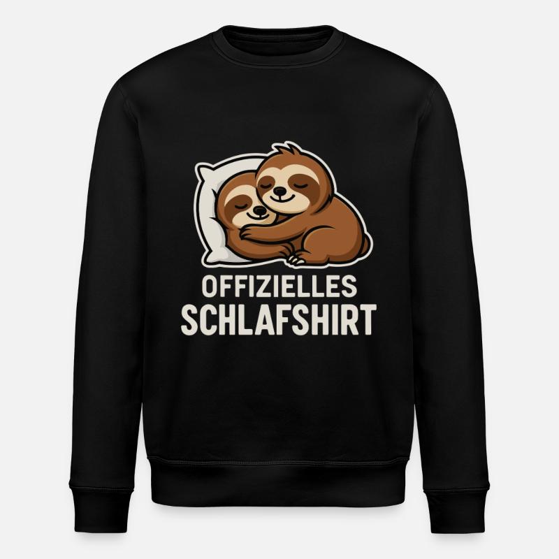 Schlafshirt Faultiere - Stanley/Stella Unisex Bio-Sweatshirt ROLLER - Schwarz
