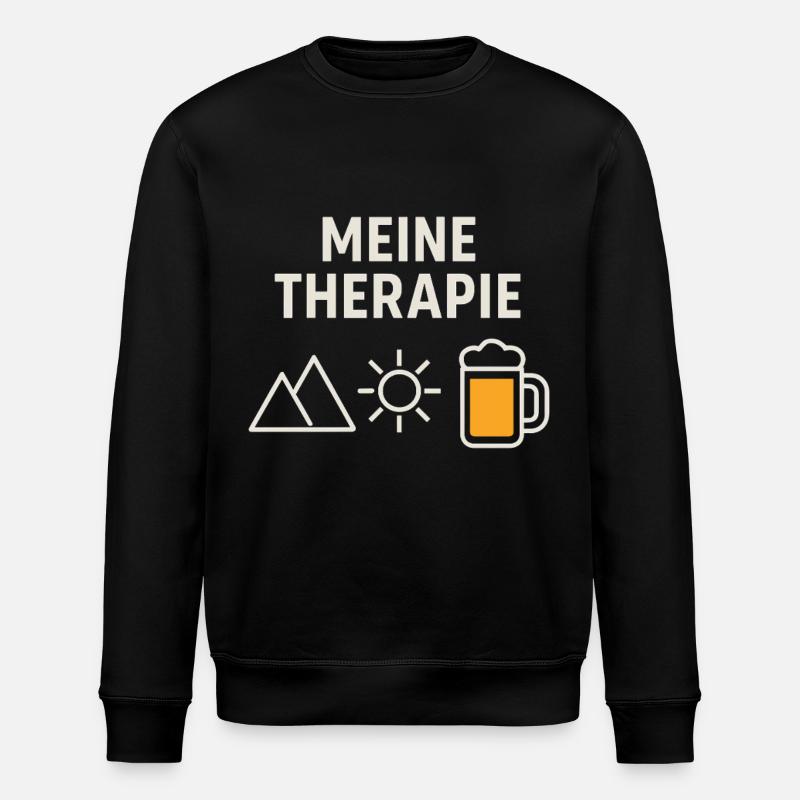 Therapy - Mountains, Beer, Sun - Stanley/Stella ROLLER Unisex Organic Sweatshirt - black