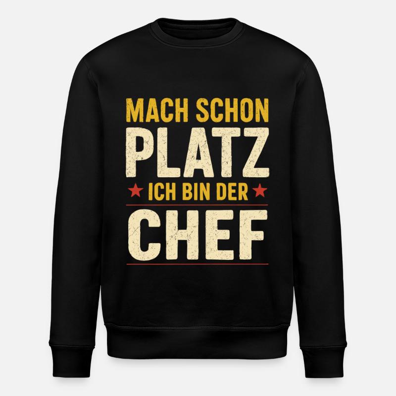 Ich bin der Chef – Spruch - Stanley/Stella Unisex Bio-Sweatshirt ROLLER - Schwarz