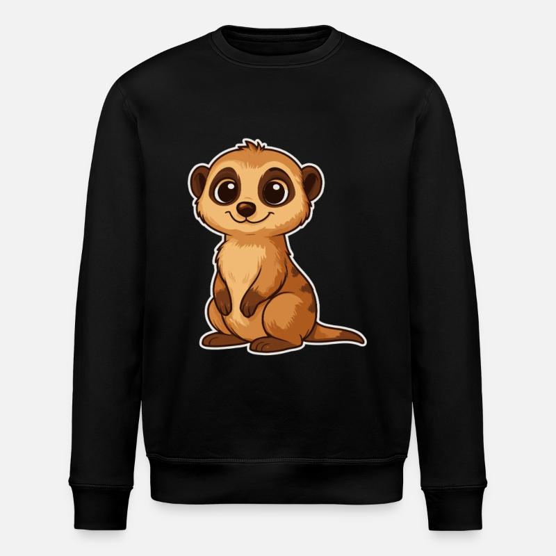 Süßes Erdmännchen Cartoon - Stanley/Stella Unisex Bio-Sweatshirt ROLLER - Schwarz