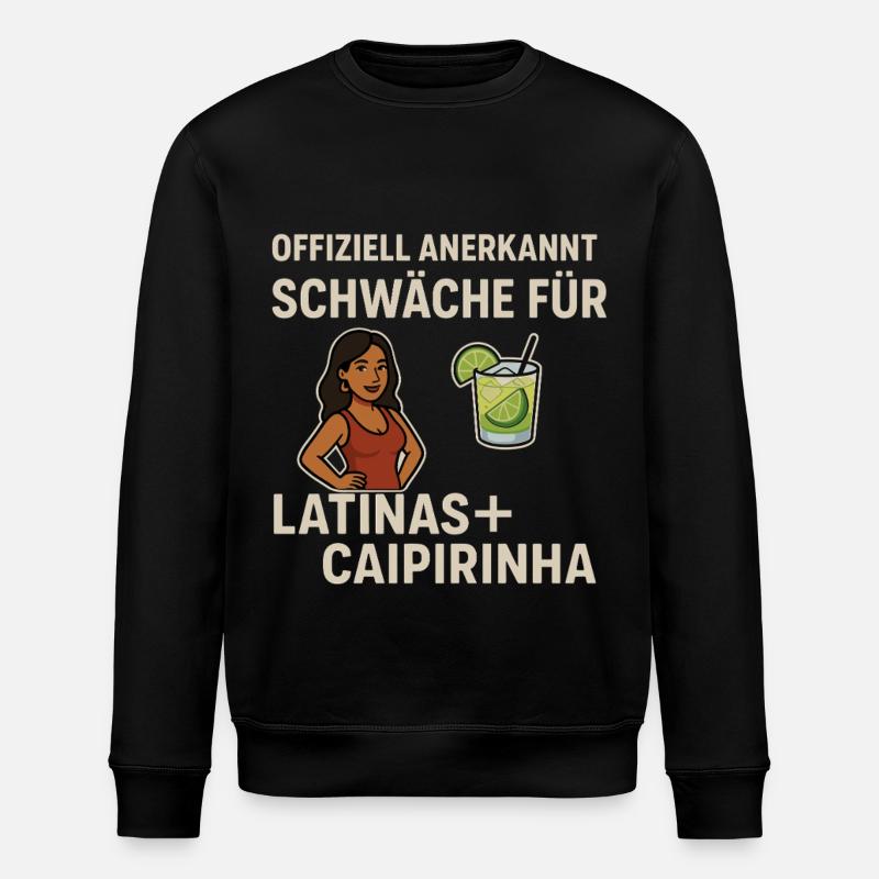 Weakness for Latinas & Caipirinha - Stanley/Stella ROLLER Unisex Organic Sweatshirt - black