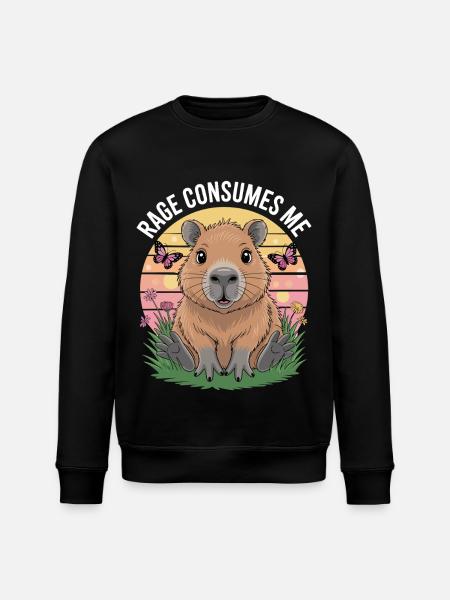 Capybara Rage Consumes Me - Stanley/Stella ROLLER Unisex Organic Sweatshirt - black