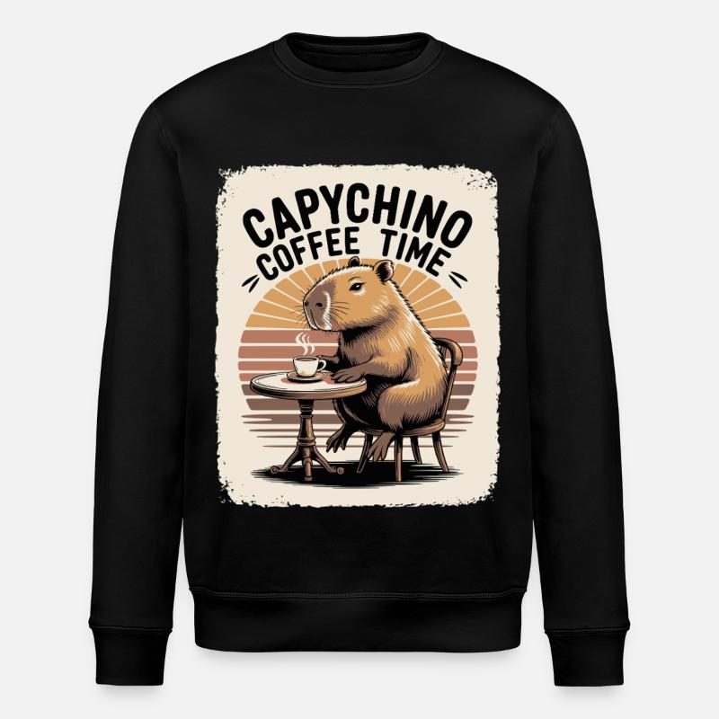 L’heure du café Capychino - Sweat bio ROLLER Stanley/Stella Unisexe - noir