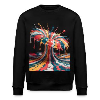 Regenbogen-Farbexplosion - Stanley/Stella Unisex Bio-Sweatshirt ROLLER - Schwarz - Vorne - Nik (191cm)