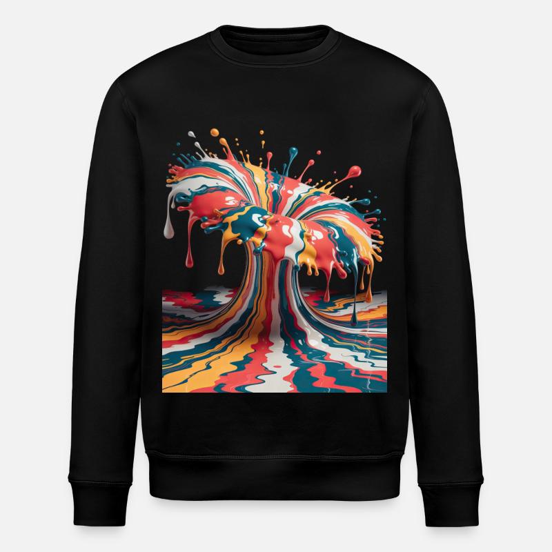 Regenbogen-Farbexplosion - Stanley/Stella Unisex Bio-Sweatshirt ROLLER - Schwarz