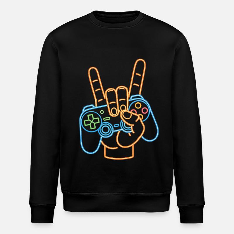 Gamer Neon Art - Stanley/Stella ROLLER Unisex Organic Sweatshirt - black