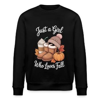 Nur ein Mädchen, das den Herbst liebt - Stanley/Stella Unisex Bio-Sweatshirt ROLLER - Schwarz - Vorne - Nik (191cm)