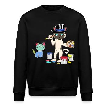 Chat Peintre Maître Artiste Académie d’Art - Sweat bio ROLLER Stanley/Stella Unisexe - noir - Devant - Nik (191cm)