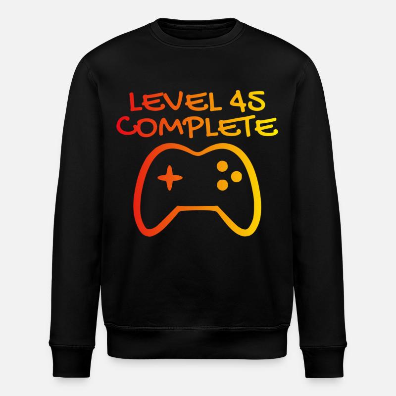 45th Birthday Level 45 Complete - Stanley/Stella ROLLER Unisex Organic Sweatshirt - black