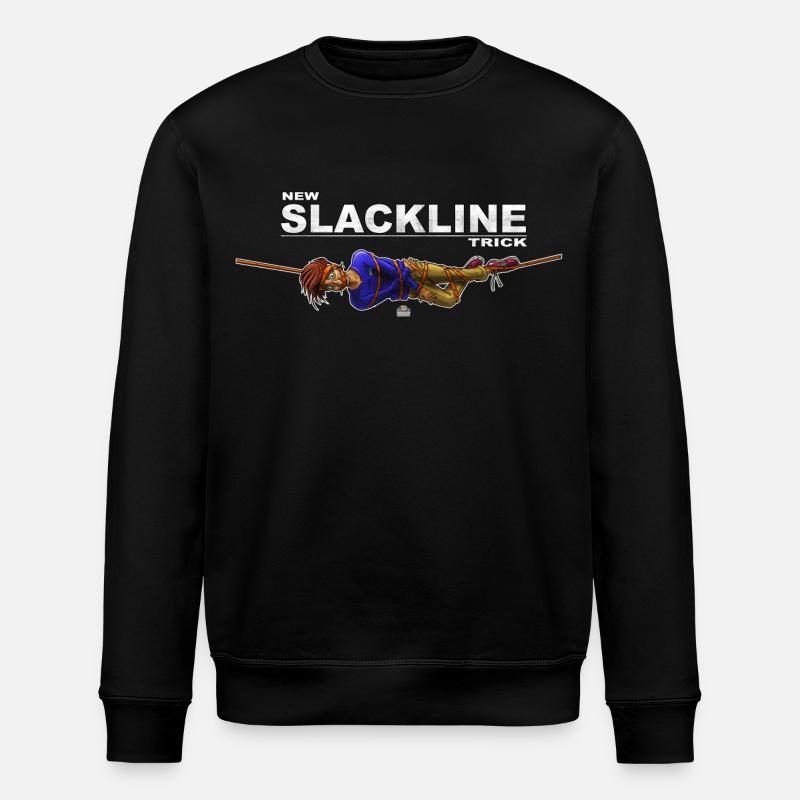 New slackline trick - crazy slackliner - Stanley/Stella ROLLER Unisex Organic Sweatshirt - black