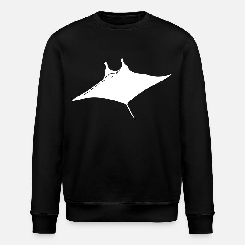 Manta Rays Vector Style - Stanley/Stella ROLLER Unisex Organic Sweatshirt - black