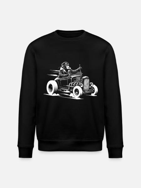 Monkey at the wheel - Stanley/Stella ROLLER Unisex Organic Sweatshirt - black