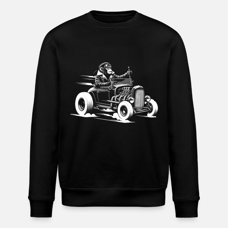 Monkey at the wheel - Stanley/Stella ROLLER Unisex Organic Sweatshirt - black