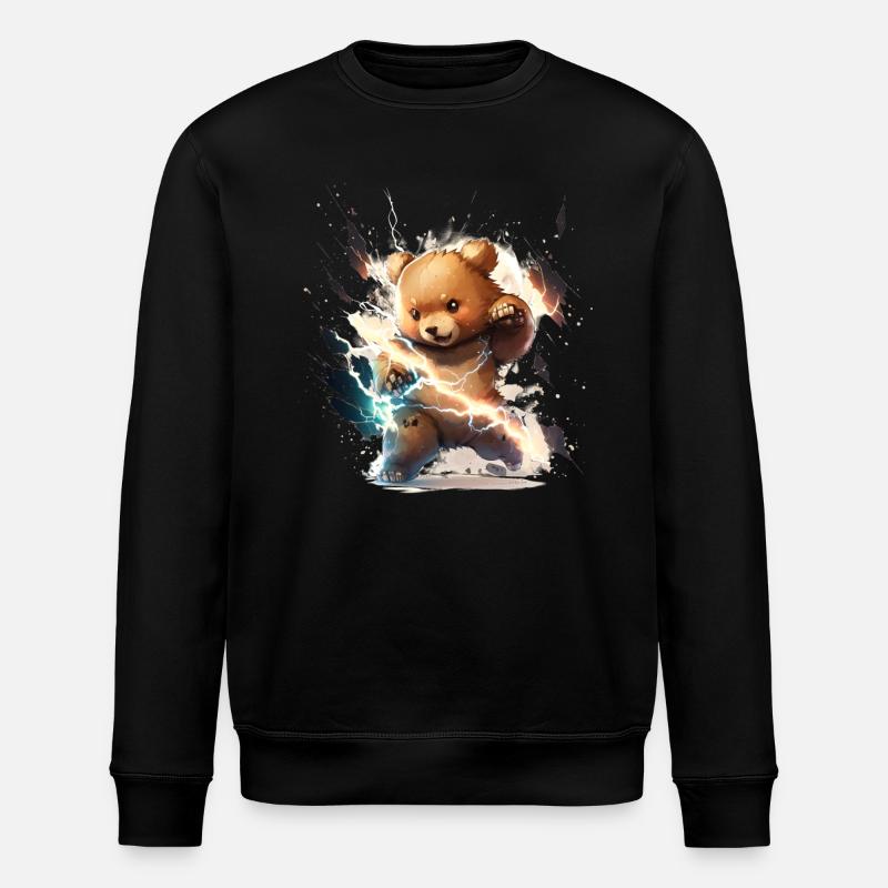 Blitzschlag-Teddy - Stanley/Stella Unisex Bio-Sweatshirt ROLLER - Schwarz