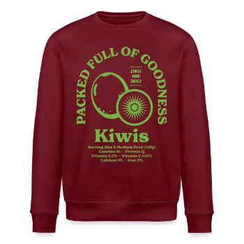 Kiwi Ernährung - Stanley/Stella Unisex Bio-Sweatshirt ROLLER - Burgunderrot - Vorne - Nik (191cm)