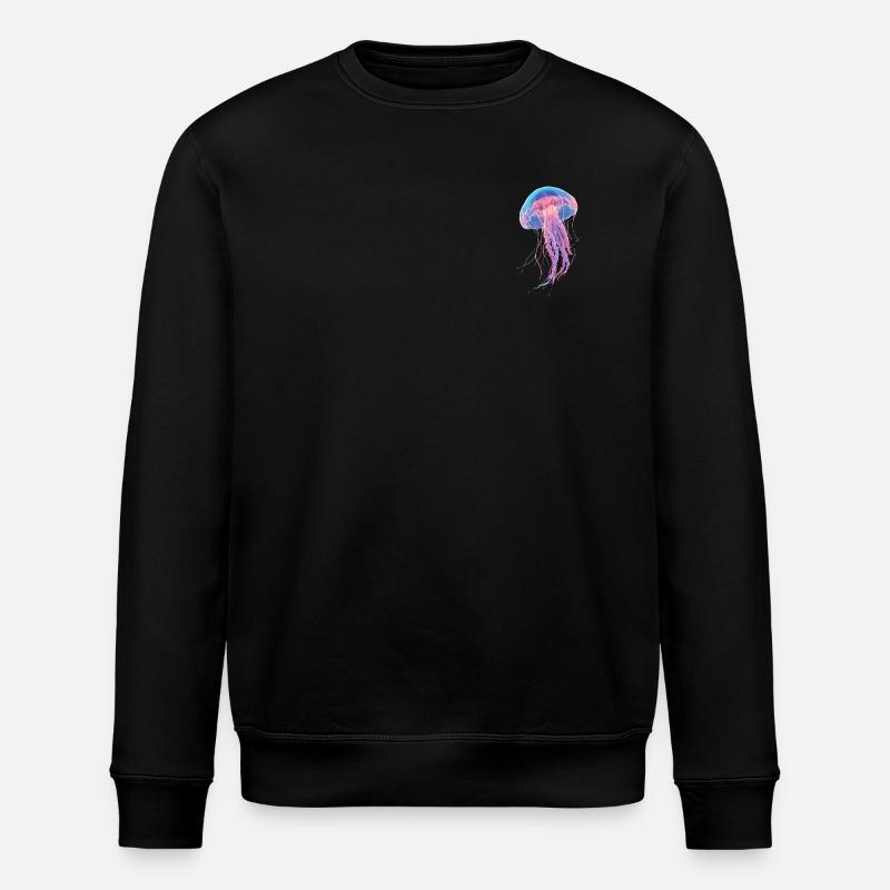Regenbogen-Neonquallen - Stanley/Stella Unisex Bio-Sweatshirt ROLLER - Schwarz