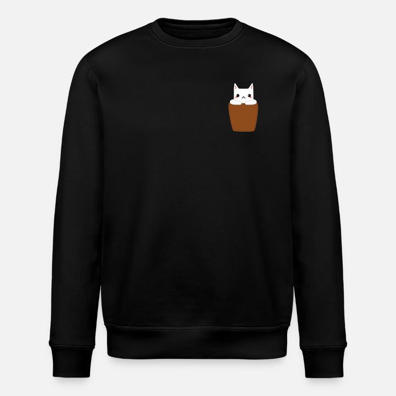 Chat dans la poche poitrine - Sweat bio ROLLER Stanley/Stella Unisexe - noir