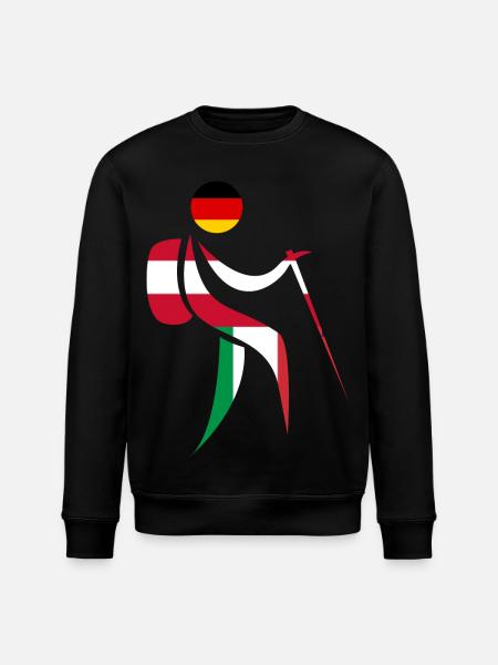 Alpenüberquerung E5 Wandern - Stanley/Stella Unisex Bio-Sweatshirt ROLLER - Schwarz