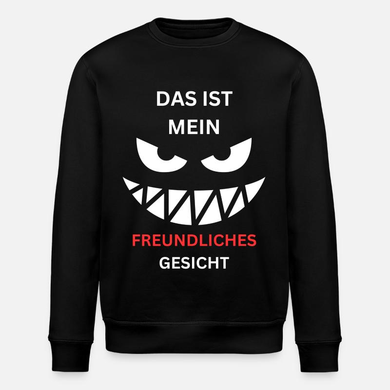 Freundliches Gesicht Grinsen - Stanley/Stella Unisex Bio-Sweatshirt ROLLER - Schwarz