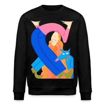 Verknotet mit dem Leben - Stanley/Stella Unisex Bio-Sweatshirt ROLLER - Schwarz - Vorne - Nik (191cm)