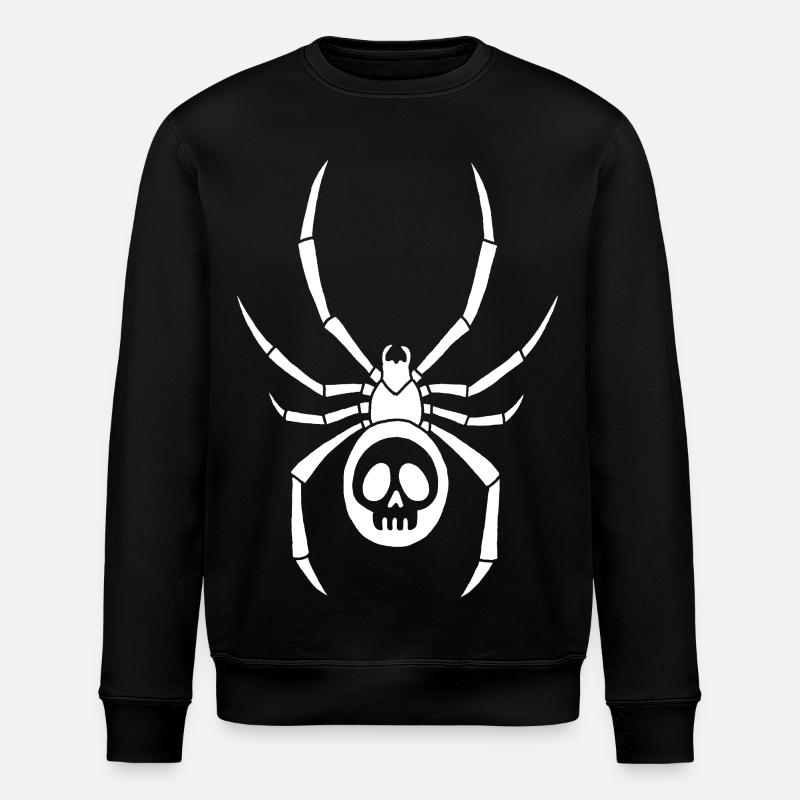 Araignée blanche et crâne - Sweat bio ROLLER Stanley/Stella Unisexe - noir