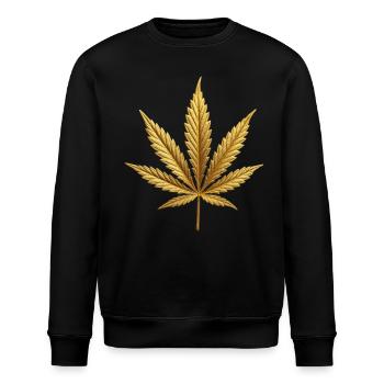 Goldenes Hanfblatt - Stanley/Stella Unisex Bio-Sweatshirt ROLLER - Schwarz - Vorne - Nik (191cm)