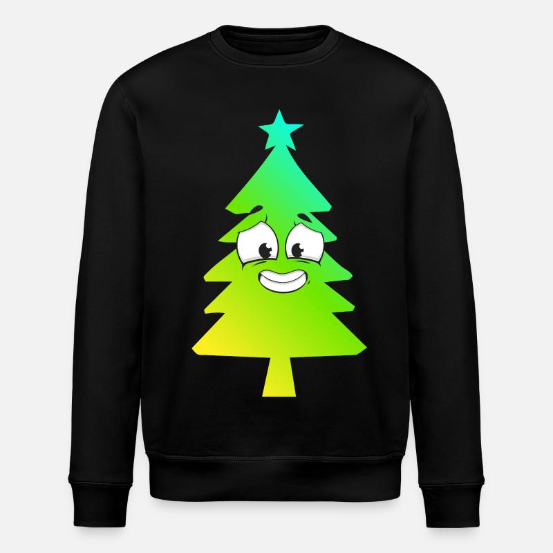 Weihnachtsbaum-Farbverlauf Lächeln - Stanley/Stella Unisex Bio-Sweatshirt ROLLER - Schwarz