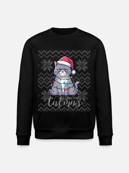 Bright Chatmas Christmas - Stanley/Stella ROLLER Unisex Organic Sweatshirt - black