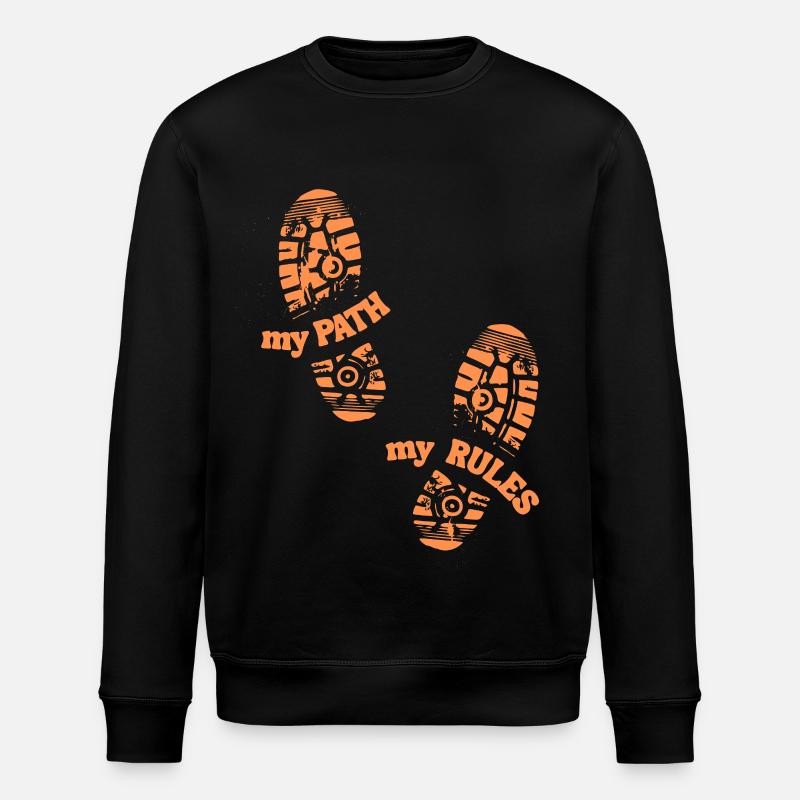 My Path My Rules Footprint Print - Stanley/Stella ROLLER Unisex Organic Sweatshirt - black