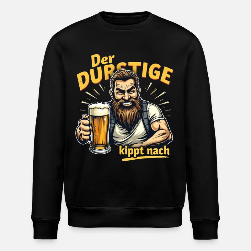 Der Durstige Bierheld - Stanley/Stella Unisex Bio-Sweatshirt ROLLER - Schwarz