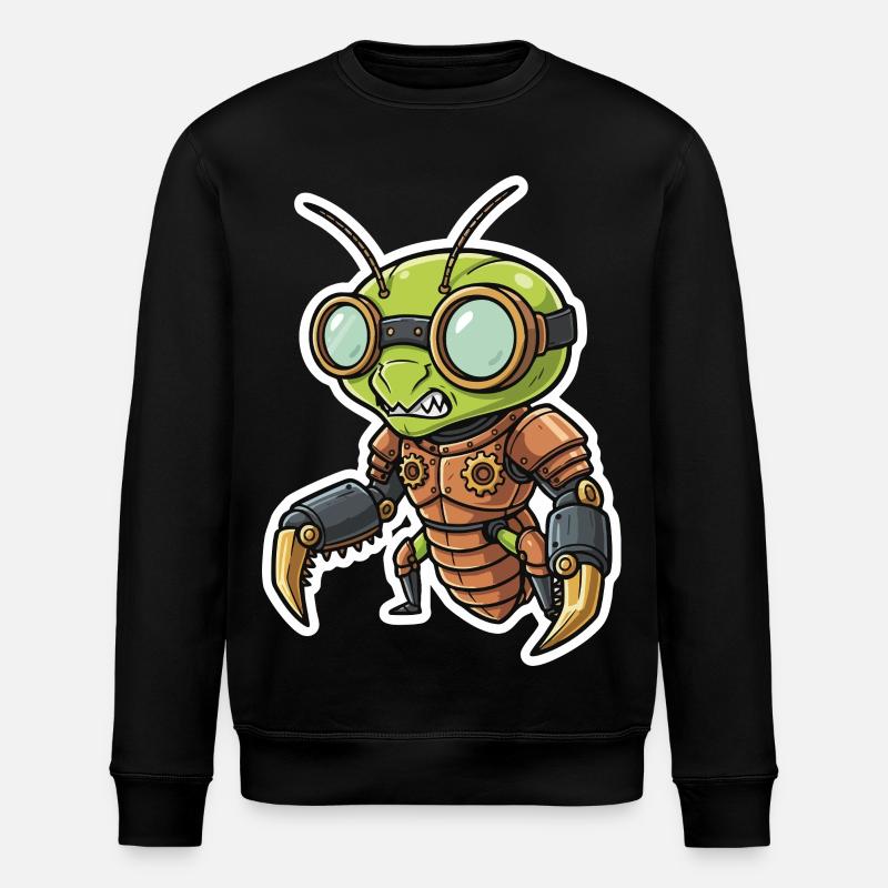Praying Mantis Steampunk Copper Armor - Stanley/Stella ROLLER Unisex Organic Sweatshirt - black