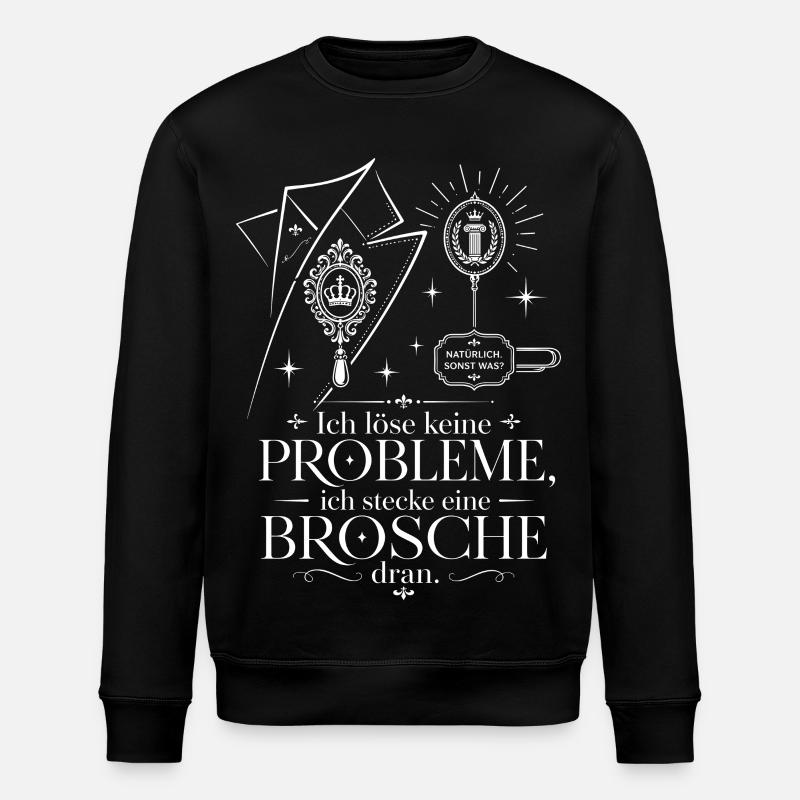 Ich stecke eine Brosche dran - Stanley/Stella Unisex Bio-Sweatshirt ROLLER - Schwarz