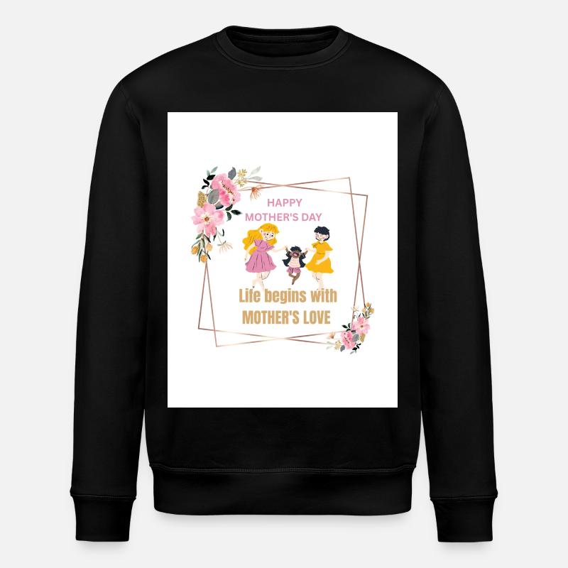 Cadre floral Mother’s Love - Sweat bio ROLLER Stanley/Stella Unisexe - noir