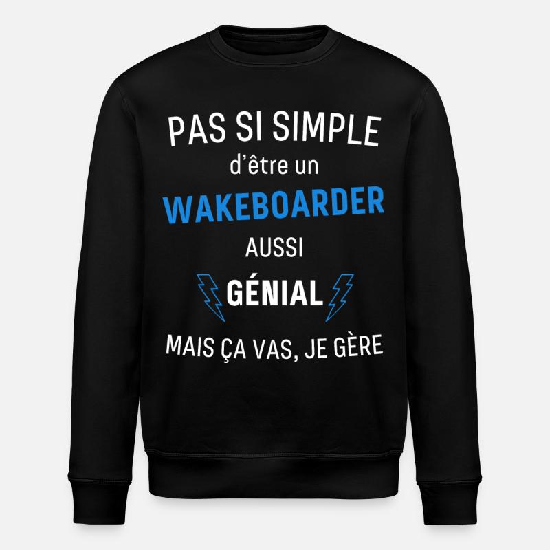 Awesome wakeboarder - Stanley/Stella ROLLER Unisex Organic Sweatshirt - black