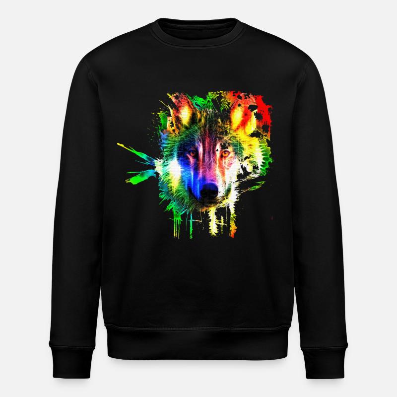 Wolf Splash Modern - Stanley/Stella ROLLER Unisex Organic Sweatshirt - black