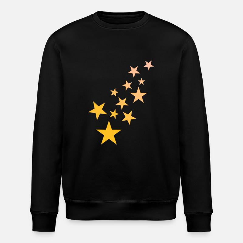 Star asterisk pattern starry sky - Stanley/Stella ROLLER Unisex Organic Sweatshirt - black