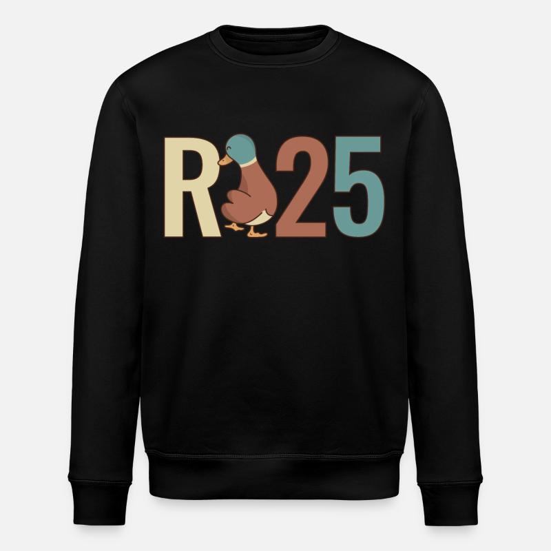 R Ente - Rente 2025 Geschenk - Stanley/Stella Unisex Bio-Sweatshirt ROLLER - Schwarz
