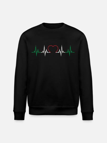 Italy Heartbeat - Stanley/Stella ROLLER Unisex Organic Sweatshirt - black
