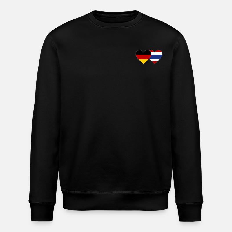 Allemagne Thaïlande Drapeau Coeur - Sweat bio ROLLER Stanley/Stella Unisexe - noir