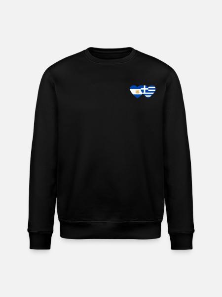 Argentine Grèce Drapeau Coeur - Sweat bio ROLLER Stanley/Stella Unisexe - noir