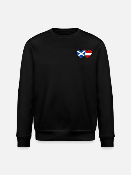 Scotland Austria Flag Heart - Stanley/Stella ROLLER Unisex Organic Sweatshirt - black