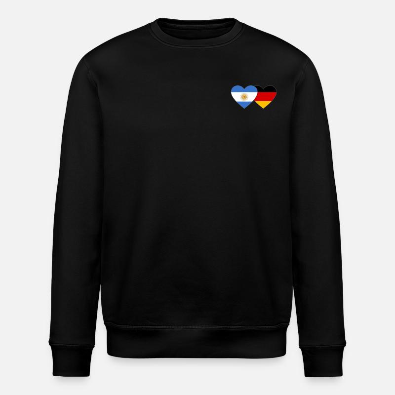 Argentine Allemagne Drapeau Coeur - Sweat bio ROLLER Stanley/Stella Unisexe - noir