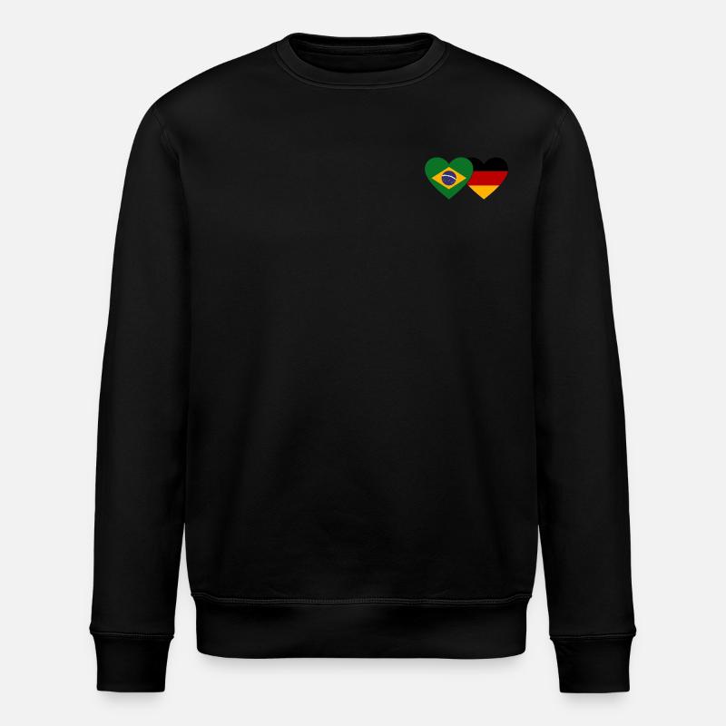 Brésil Allemagne Drapeau Coeur - Sweat bio ROLLER Stanley/Stella Unisexe - noir